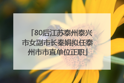 80后江苏泰州泰兴市女副市长秦娟拟任泰州市市直单位正职